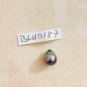 TAHITIAN SOUTH SEA Pearl Cultured Natural Color Metallic Green Loose Gem 10x12mm